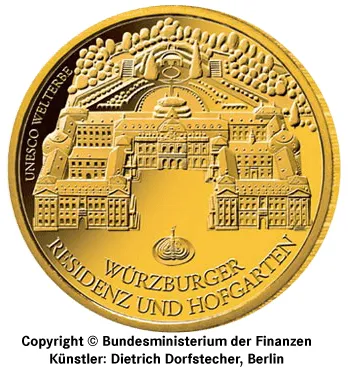 1/2 Unze Gold 100 Euro Deutschland 2010 UNESCO Welterbe Würzburger Residenz