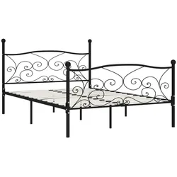 vidaXL Bettgestell mit Lattenrost Schwarz Metall 120 × 200 cm