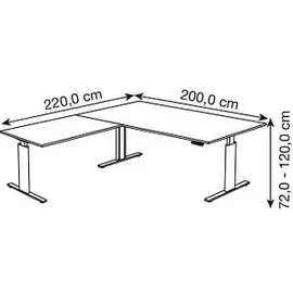 Kerkmann Winkelschreibtisch Move 3 Lichtgrau