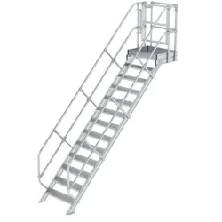 Treppen-Modul Aluminium geriffelt 13 Stufen