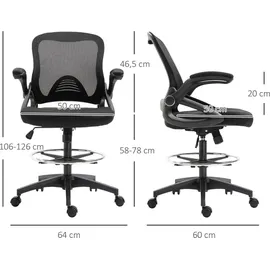 Vinsetto Mesh Ergonomischer Bürostuhl Schwarz