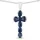 vira jewels Kette mit Anhänger 925 Sterling Silber rhodiniert Glänzend Saphir Blau / Weiß