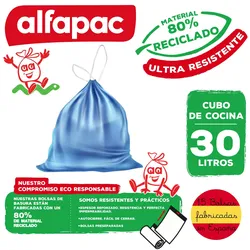 Alfapac - Pack mit 20 Rollen von 15 Müllbeuteln 'Overlap' 55x60cm, 30L Selbstverschluss (insgesamt 300 Müllbeutel)