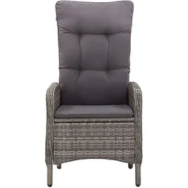 vidaXL 5-tlg. Garten-Bistro-Set Poly Rattan Grau