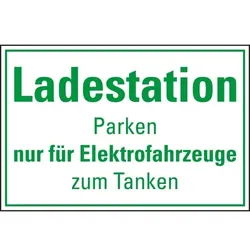 Aufkleber I Hinweisschild Ladestation Elektrofahrzeug, Folie, selbstklebend, 300x200mm