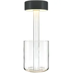 Maytoni Moderne LED Tischlampe Batterielampe AI Collaboration Schwarz Acryl Metall 3W120LM für Wohnzimmer, Küche, Schlafzimmer, Esszimmer, Büro
