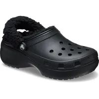 Crocs Classic Platform Fuzz Lined Clog Schwarz 41