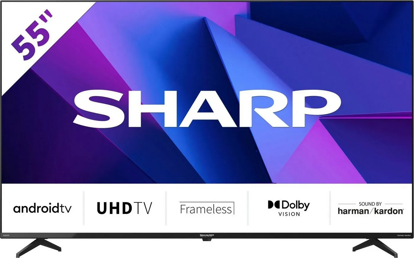 Sharp 4T-C55FNx LED-Fernseher (139 cm/55 Zoll, 4K Ultra HD, Android TV, Smart-TV) schwarz
