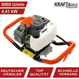 KRAFT&DELE | Erdlochbohrer, mit 4.41 kW, 8000rpm, Motor ohne Bohrkrone, Benzinmotor, Erdbohrer, Pfahlbohrer Motorerdbohrer, für saubere Bohrungen