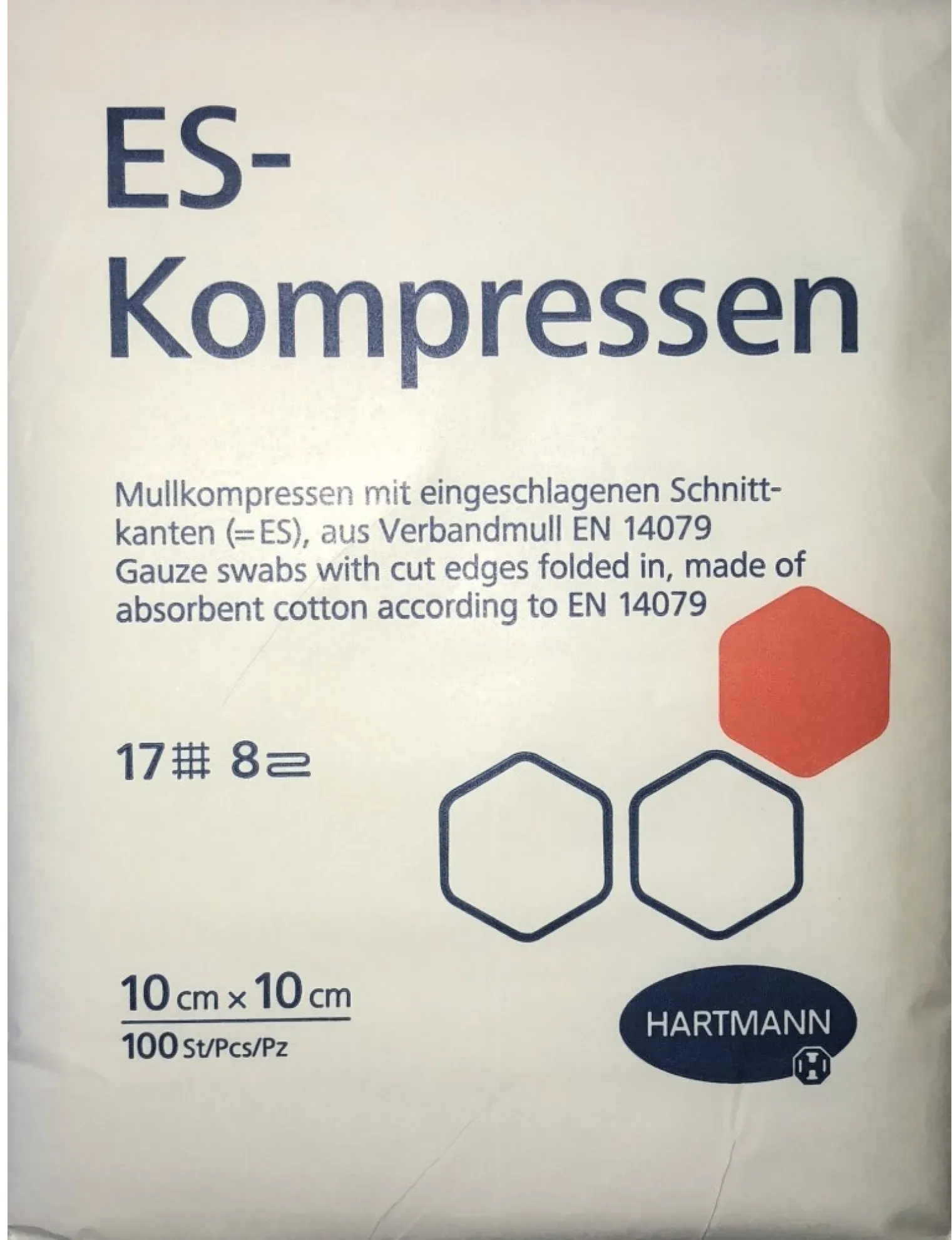 ES-KOMPRESSEN unsteril 10x10cm 8 fach 100 ST  401825