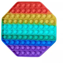 Push Poppers Jumbo, Stressabbau-Spiel in Regenbogenfarben - achteckig