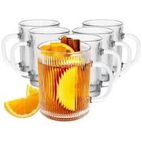 Konzept Teegläser mit Henkel Set 6er, 350 ml, geriffelte,