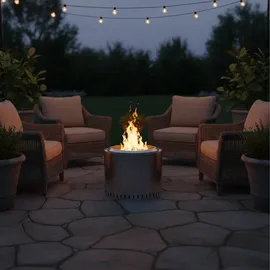 Relaxdays Feuerschale Ø 49 cm Silber