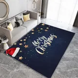 Teppich Wohnzimmer Weihnachtshintergrund Weihnachtsmütze Sterne Teppich Flauschig Schlafzimmer Teppich Weich Esszimmer Teppich Outdoor Teppich Waschbarer Teppiche Rutschfest Teppich 80 x 150 cm