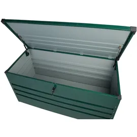 Beliani Auflagenbox Grün Metall 400 l 132 x 62 cm Wasserdicht Abschließbar mit Deckel Garten Aufbewahrungsbox Gartenbox Kissenbox für die Terrasse