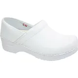 Sanita | Professional geschlossener Clog, PU Leder | Original handgemacht für Männer | Anatomisch geformtes Fußbett mit weichem Schaum | Weiß 42 EU - 42 EU