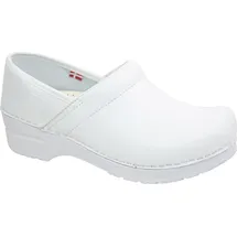 Sanita | Professional geschlossener Clog, PU Leder | Original handgemacht für Männer | Anatomisch geformtes Fußbett mit weichem Schaum | Weiß 42 EU - 42 EU