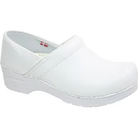Sanita | Professional geschlossener Clog, PU Leder | Original handgemacht für Männer | Anatomisch geformtes Fußbett mit weichem Schaum | Weiß 42 EU - 42 EU