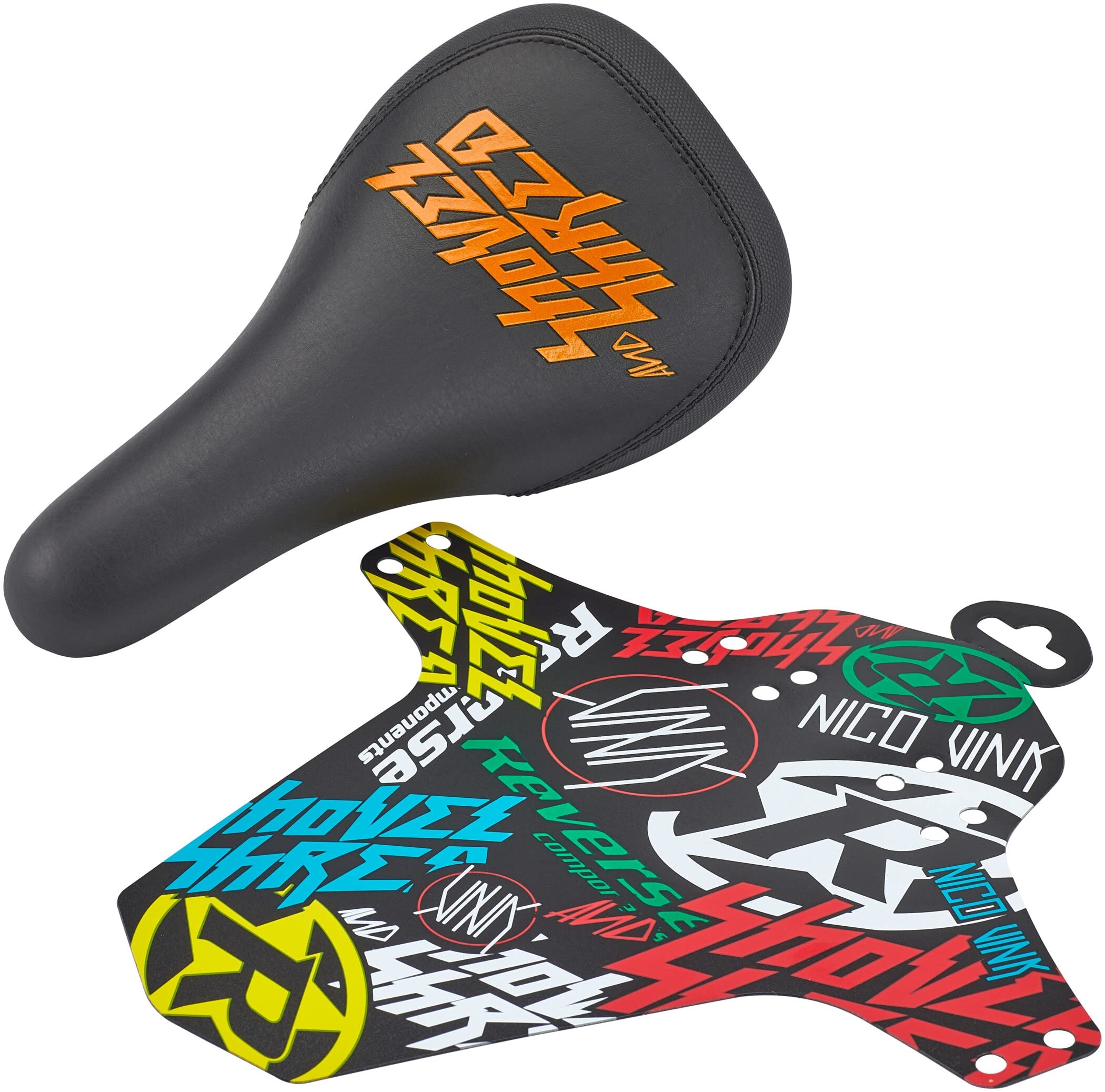 Reverse Nico Vink Shovel & Shred MTB FR Downhill Fahrrad Sattel schwarz/orange