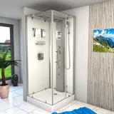 AcquaVapore Dampfdusche Duschtempel Sauna Dusche Duschkabine D38-00R2 80x80 cm ohne 2K Scheiben Versiegelung