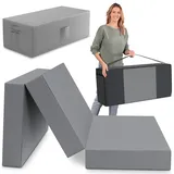 eloneo Spar-Set Klappmatratze Gästematratze, 120x195x15cm, grau inkl. Husse grau & Transporttasche
