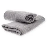 GarPet Duschtuch 2er Pack Set 70x130cm Frottee Handtuch 100% Baumwolle Frottier Badetuch Saunatuch Gästetuch (Grau)