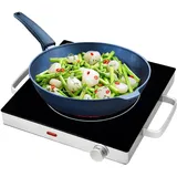 casativo Mobile Glaskeramik-Kochplatte, mit Infrarot-Wärme, Ø20 cm, 2.000 Watt, Kochplatte, Silber