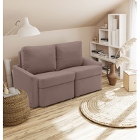 DOMO. collection Sofa Relax, 2-Sitzer Dauerschläfer, Boxspring Couch mit Schlaffunktion, Schlafsessel, Gästebett, Schlafsofa 168 x 96 x 86 cm (BxTxH), Taupe