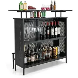 Fantask Bartisch 110,5 x 48 x 112,5 cm Schwarz