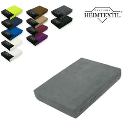 EXKLUSIV HEIMTEXTIL Frottee Spannbettlaken Premium Marke 120 x 200 cm Grau