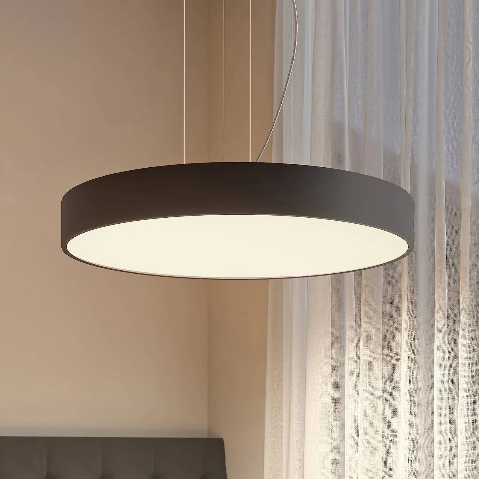 Hängelampe Noabelle Arcchio, dimmbar, schwarz, für Küche, Metall, Modern - 80 cm - 80 cm - 10 cm