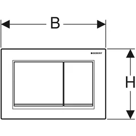 Geberit Omega30 Betätigungsplatte schwarz matt lackiert/hochglanz-verchromt 115.080.14.1