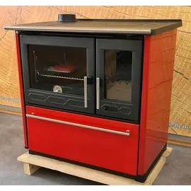 Plamen Küchenofen 850 Glas N rot 8 kW (linke Ausführung)