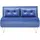 Beliani Schlafsofa Samtstoff 2-Sitzer Marineblau