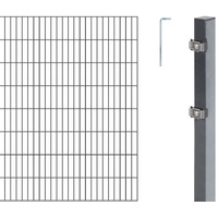 GAH Alberts Doppelstabmattenzaun Set 2 Matten 1,6 x 14 m anthrazit