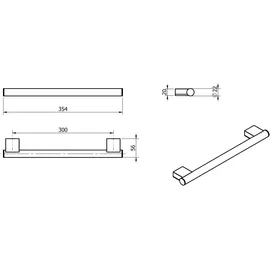Avenarius Serie 390 Wandhaltegriff 300 mm AV-3903030010 Metall/Kunststoff verchromt