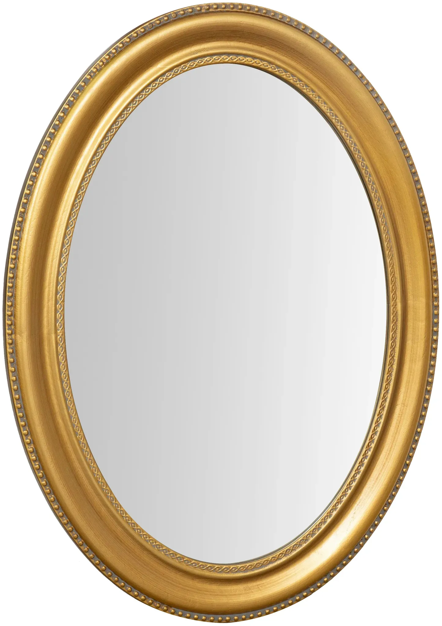 BISCOTTINI INTERNATIONAL ART TRADING Biscottini Schlafzimmerspiegel 64x4x84 cm - Ovaler Badezimmerspiegel - Wandspiegel mit antikgoldenem Holzrahmen - Dekorative Wandspiegel