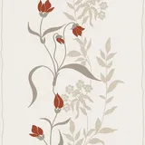 A.S. Création Tapete Blumen Creme-Beige Rot und Beige 53 cm x 10,05 m AS-958741