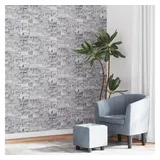vidaXL - Tapete 3D Steinoptik Grau und Braun 12756