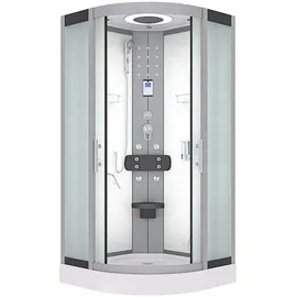 AcquaVapore D58-10M0 Komplettdusche mit Pendeltür 90 x 90 cm weiß Sicherheitsglas ESG