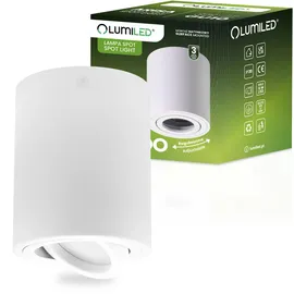 Lumiled Aufbaustrahler 3er Pack rund weiß Aluminium