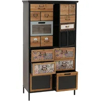 MCW Apothekerkommode 73 x 136 x 35 cm Natur/Blau/Weiß