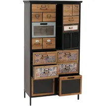 MCW Apothekerkommode 73 x 136 x 35 cm Natur/Blau/Weiß