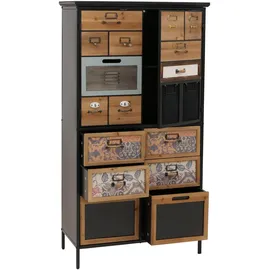 MCW Apothekerkommode 73 x 136 x 35 cm Natur/Blau/Weiß