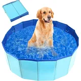 Schwimmbad Hunde und Katzen, Haustierpool, Hundebadewannen, Kleiner Hundepool, Pools für Große Hunde, Faltbarer Hundepool, Geeignet für Indoor Outdoor (60 x 20 cm)-Ling