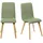 Home Affaire 4-Fußstuhl HOME AFFAIRE "Arosa Esszimmerstuhl, Polsterstuhl, Küchenstuhl, Speisestuhl, Essstuhl", grün (hellgrün, natur), B:49,5cm H:90,5cm T:58cm, Massivholz, Polyester, Sperrholz, Stühle, 2er-Set, Beine aus Massivholz Eiche oder Buche, mit gestepptem