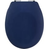 spirella Premium Toilettendeckel oval Klodeckel mit matten Finish und Softclose Absenkautomatik. Antibakterielle Klobrille aus Duroplast und rostfreiem Edelstahl - Blau