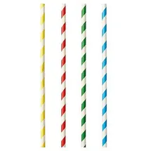 Papstar Trinkhalme Papier 21 cm 100 St. farbig sortiert