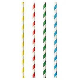 Papstar Trinkhalme Papier 21 cm 100 St. farbig sortiert
