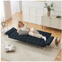 i@home Schlafsofa klappbares Schlafsofa mit Hilfsfüßen,Samtstoff,Schwarz/Beige/Grau, Multifunktionales Schlafsofa mit Samtbezug schwarz